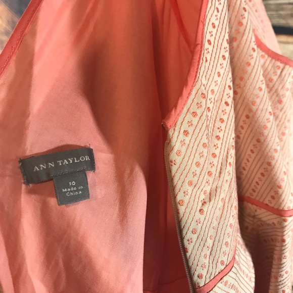Ann Taylor size 10 sleeveless dress. Color peach - Picture 8 of 8